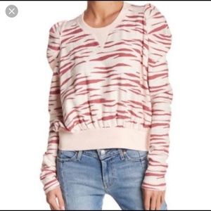 Free people zebra ballet combo pink sweatshirt